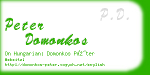 peter domonkos business card